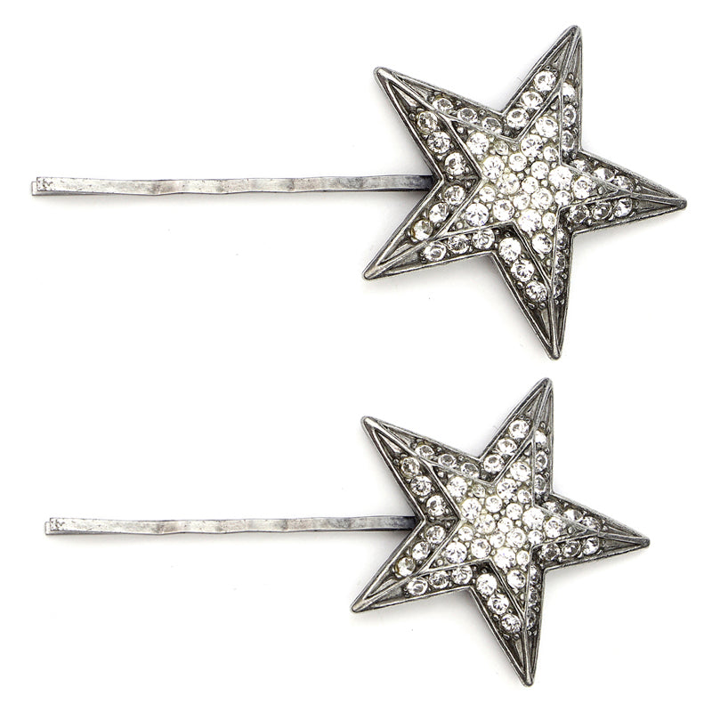 Set-of-2 Star Crystal Hair Pins
