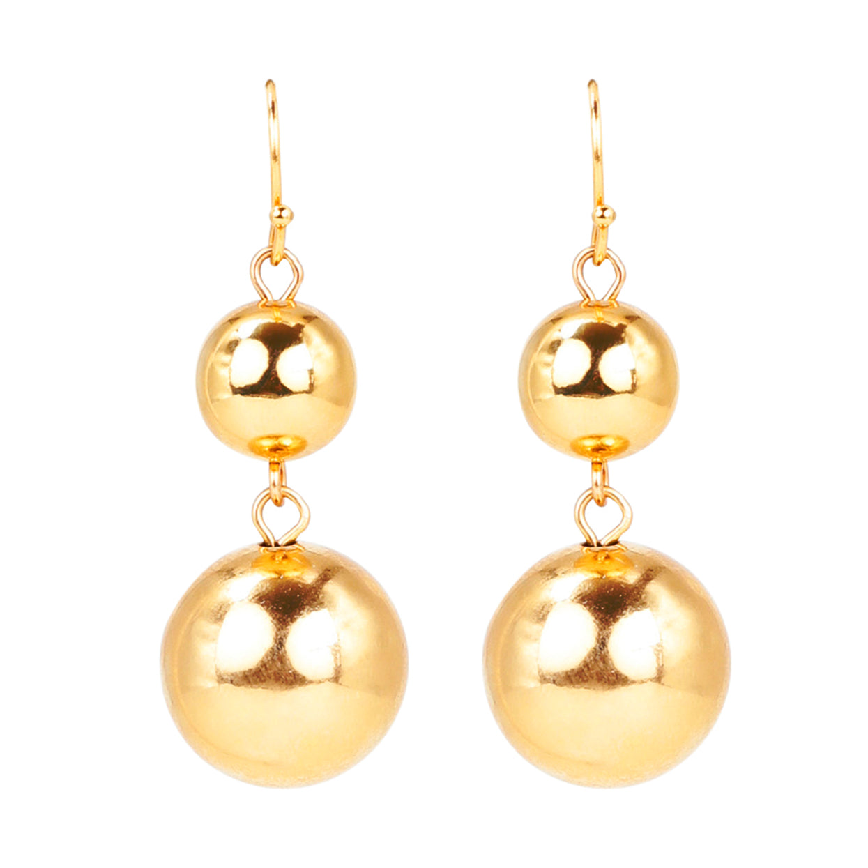 Empire Gold Ball Drop Earrings
