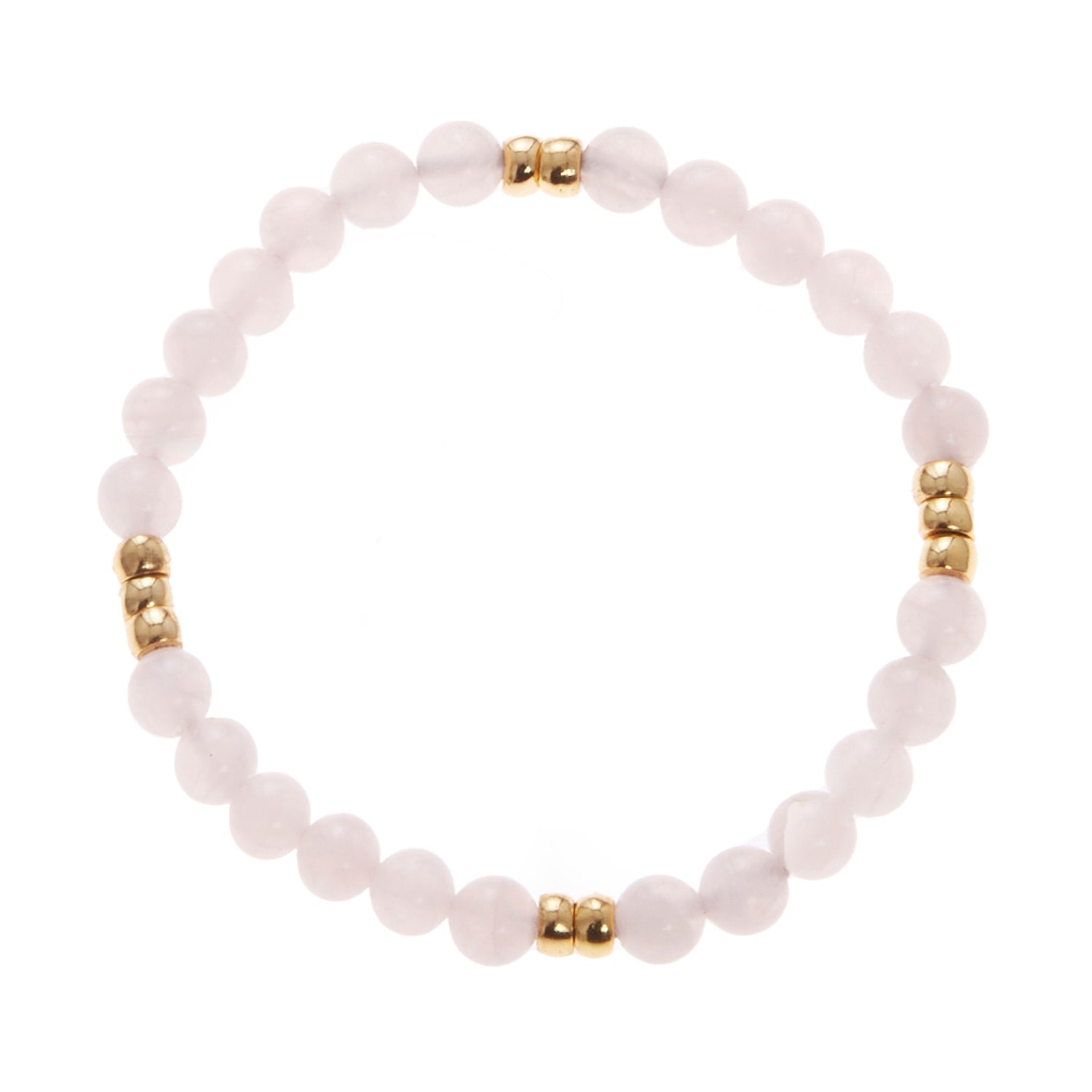 pastel pink stone bracelet with gold beads