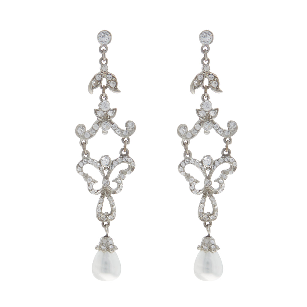 Alma Silver Crystal Pearl Earrings for Women Ben Amun Jewelry