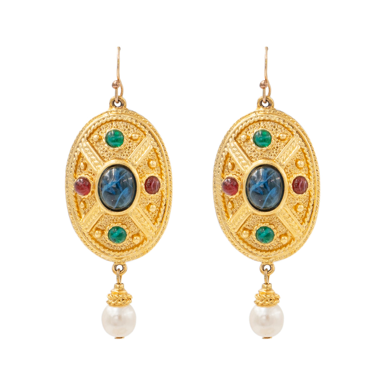 Aveline Gold Earrings with Pearl Drops Ben Amun Jewelry