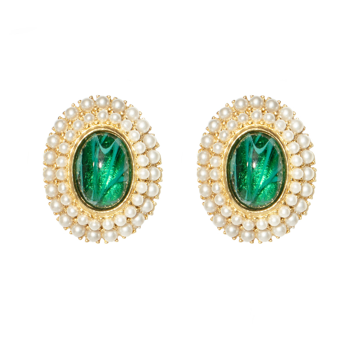 Audelia Green Stone Pearl Earrings Ben Amun Jewelry