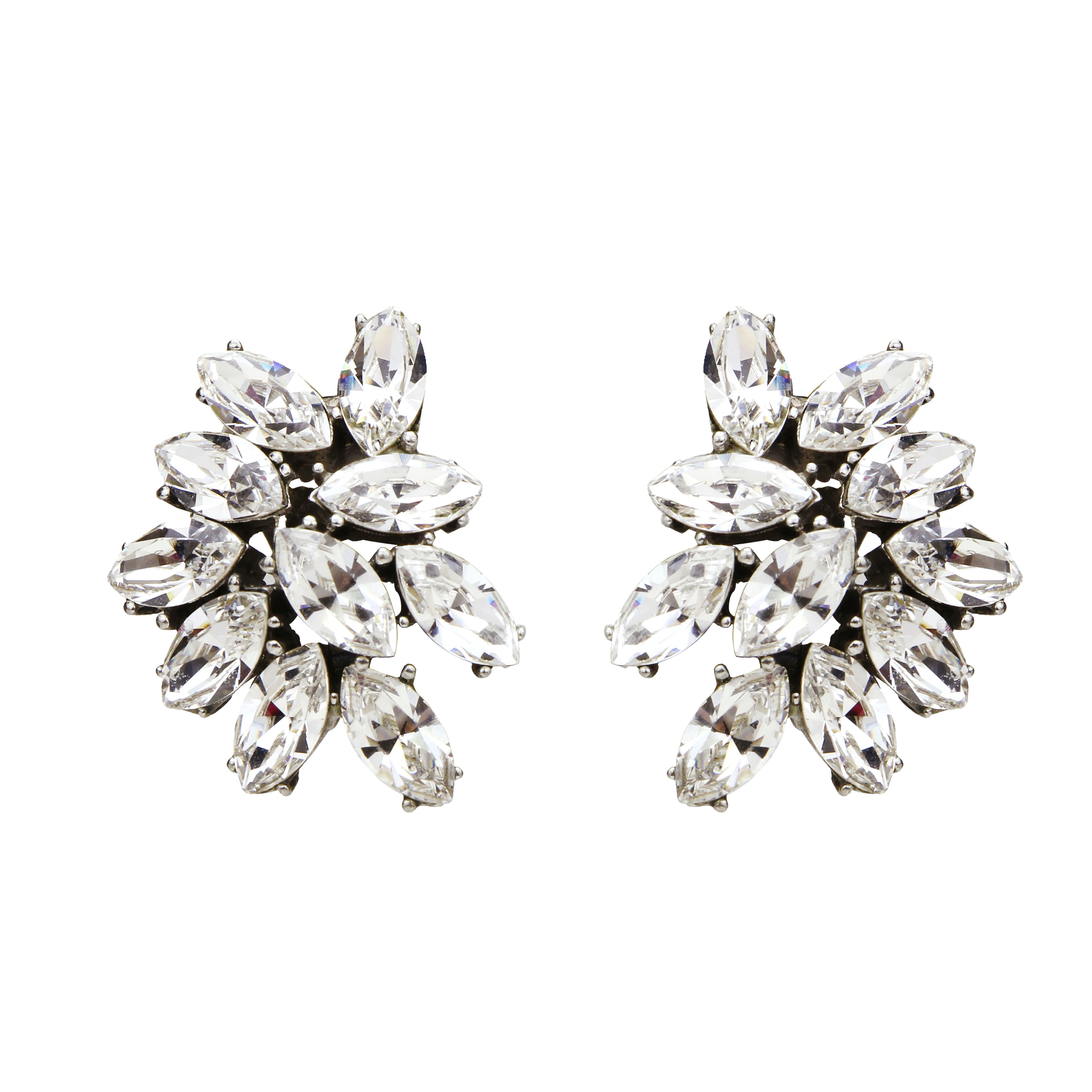 Crystal Cluster Clip Margherita Earrings | Ben-Amun Jewelry