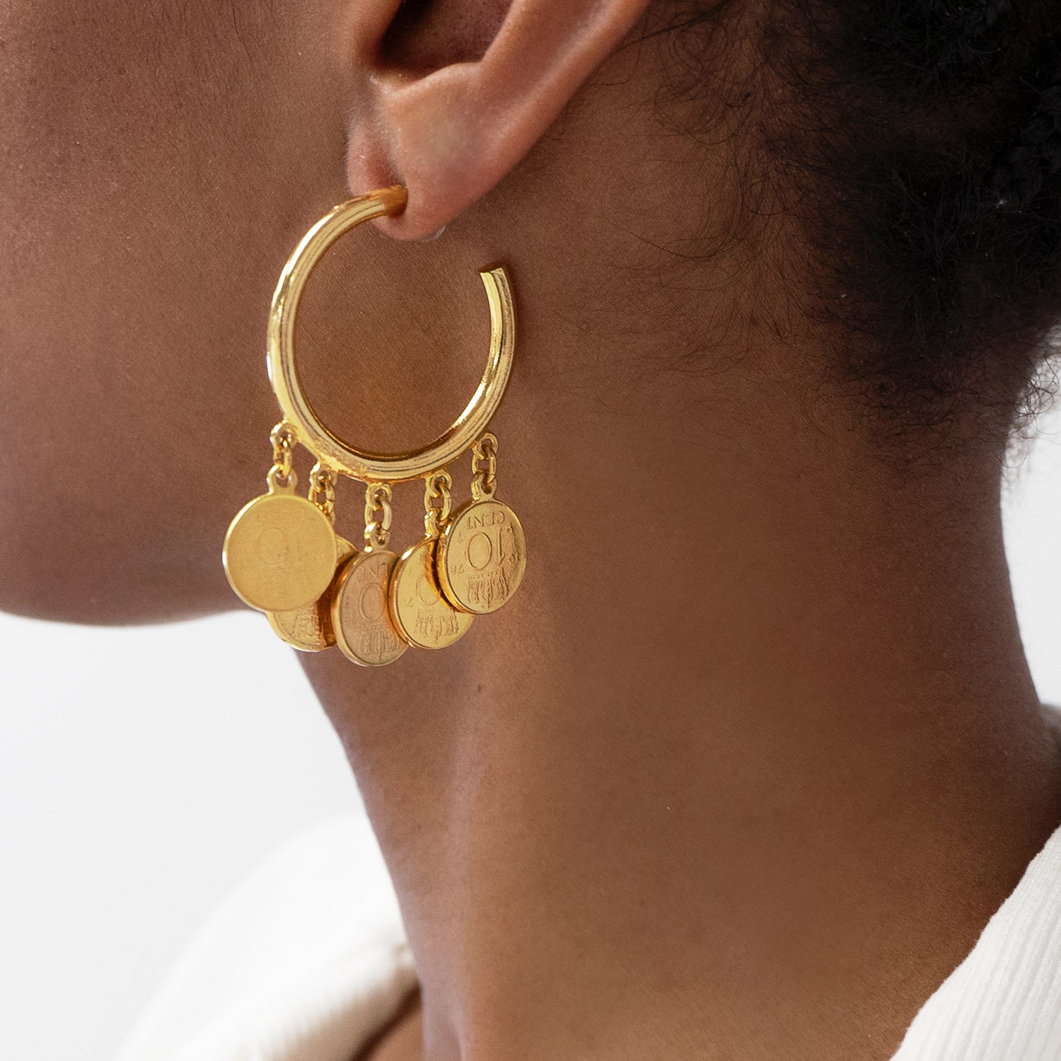 Casablanca Moroccan Coin Hoop Earrings Ben Amun Jewelry