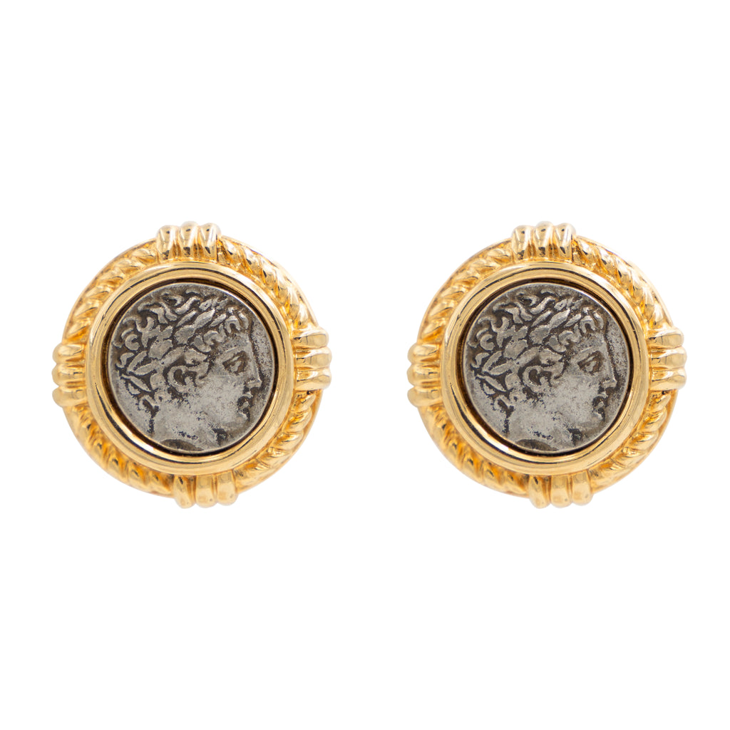 La Dolce Vita Roman Coin Button Earrings Ben Amun Jewelry