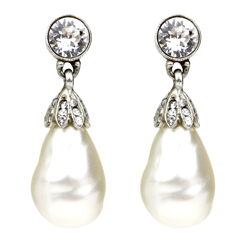 Grecia Crystal Earring with Pearl Drop | Ben-Amun Jewelry